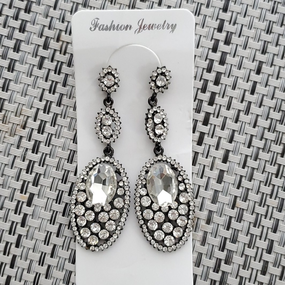 Crystal Statement Duster Shoulder Earrings